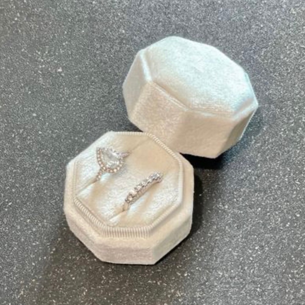 Ivory Double Octagon Ring Box - Used For Detail Shots Only